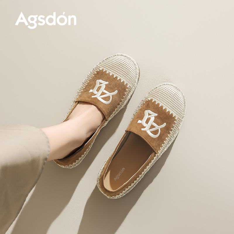 Zapatos de pescador de la mujer 2025 nuevo otoño con suela gruesa perezosa con un pie de zapato superficial zapatos casuales retro