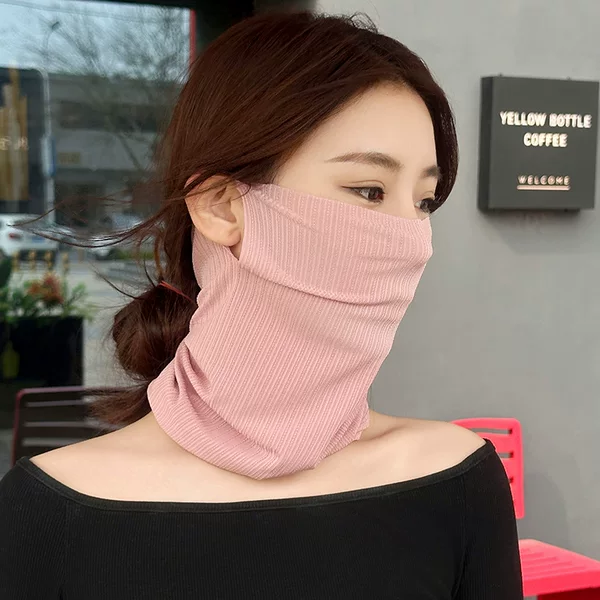Cross-Border Summer Ear-Hanging Ice Silk Wheat Ear Neck Cover for Outdoor Cycling, Windproof and Sunproof, Lightweight Face Protection, Fashionable Neck Scarf for Men and Women