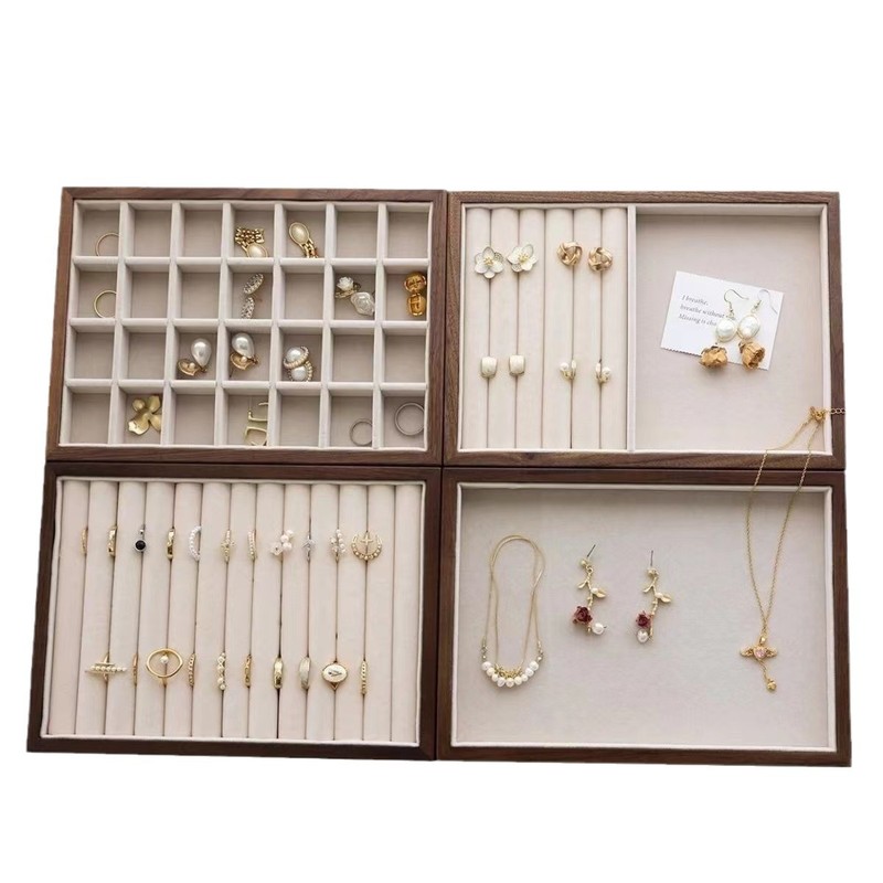 黒胡桃木アクセサリー展示盤木製ネックレスピアスアクセサリー展示盤insアクセサリー盤指輪収納ケース|undefined