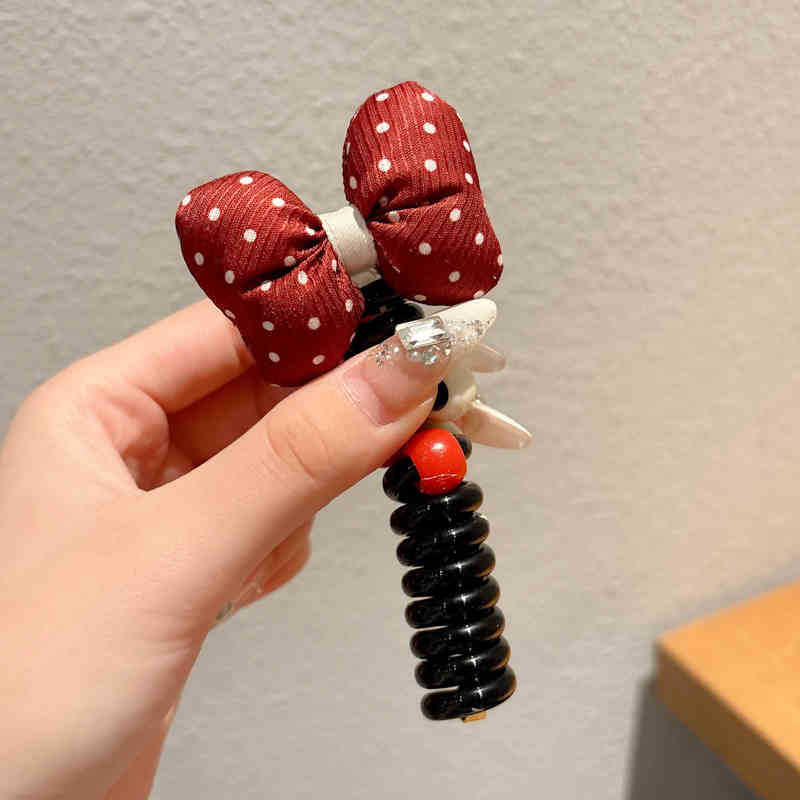 Flores para niños línea telefónica anillo de cabello de burbuja trenzada cuerda de cabello de correa de cabello de niña joyería de cabello de cola de caballo