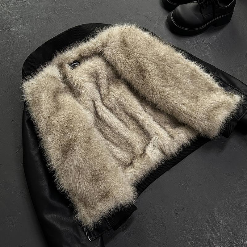 Pilot Leather Mount Tai Eagle Men's Winter New American Retro Short Parka Cotton Coat Jacket_viptrois.com