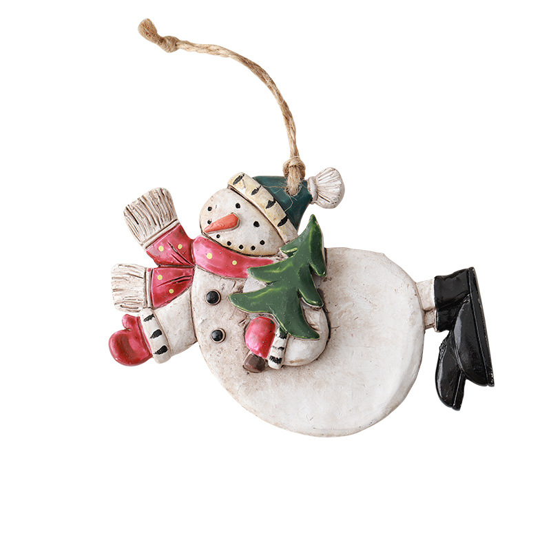 Nuevo árbol de Navidad transfronterizo retro muñeco de nieve colgante de resina decoración de color regalo de Navidad accesorios de fotografía