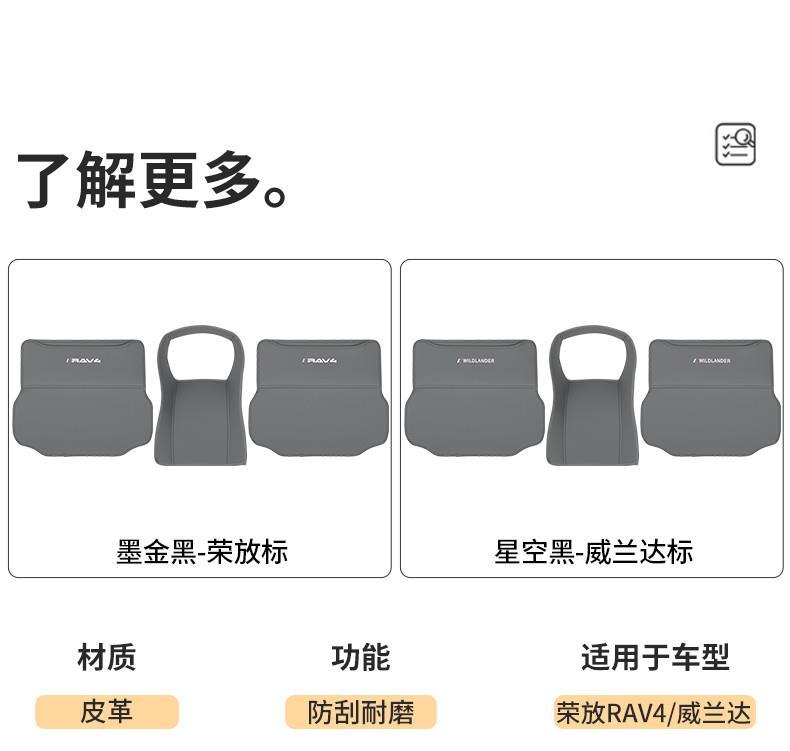 Suitable for 26 models of Toyota RAV4, anti-kick pads for seats, special interior decoration accessories for the rear seats of the Wildlander