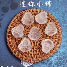 批发高冰白玉髓迷你小佛公吊坠白玛瑙笑弥勒佛女锁骨项链diy配饰