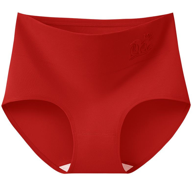 Bragas de cintura media y alta entrepierna de algodón puro 10A entrepierna antibacteriana entrepierna larga pantalones cortos de triángulo de cadera de gran tamaño bragas de mujer en relieve