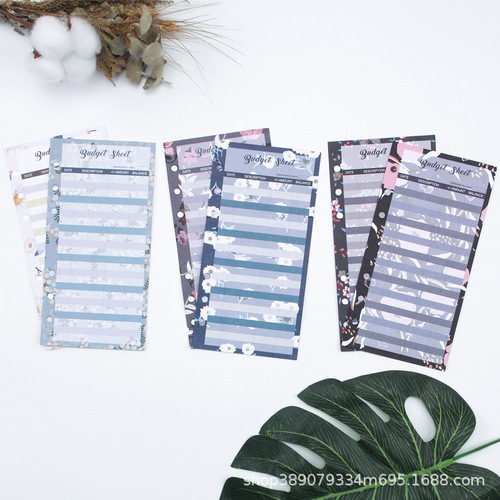 Cross-border foreign trade budget card pattern with holes cash plan consumption card budget business letter letter paper printing