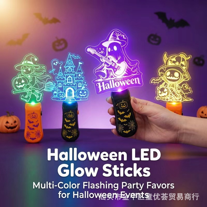 Niños transfronterizos Halloween con palos fluorescentes LED música luminosa calabaza Navidad fiesta regalos juguetes