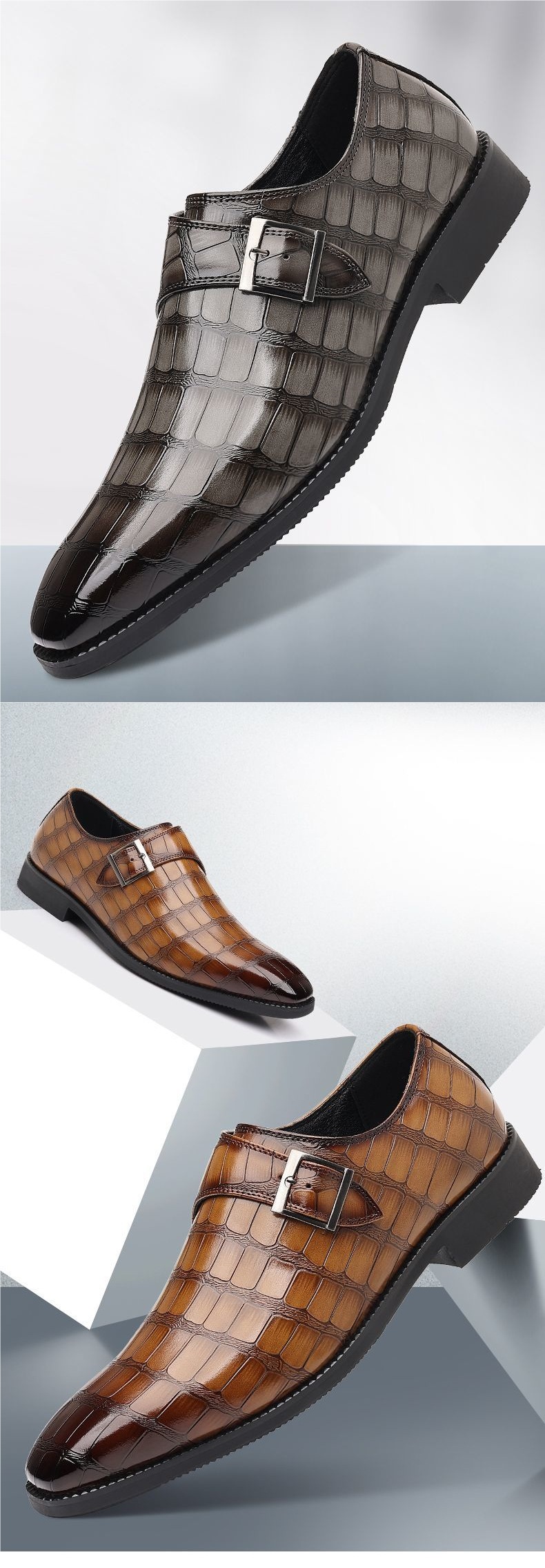 ShoeVault Formal Derby European And American 2025 New Business Casual Leather Men's British Pointed Toe Slip-On Gentleman Large_voghion.com