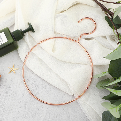 Light luxury hanging scarf tie gold hanging rack ring hook multi-functional clothes hanger household round hanging clothes storage rack