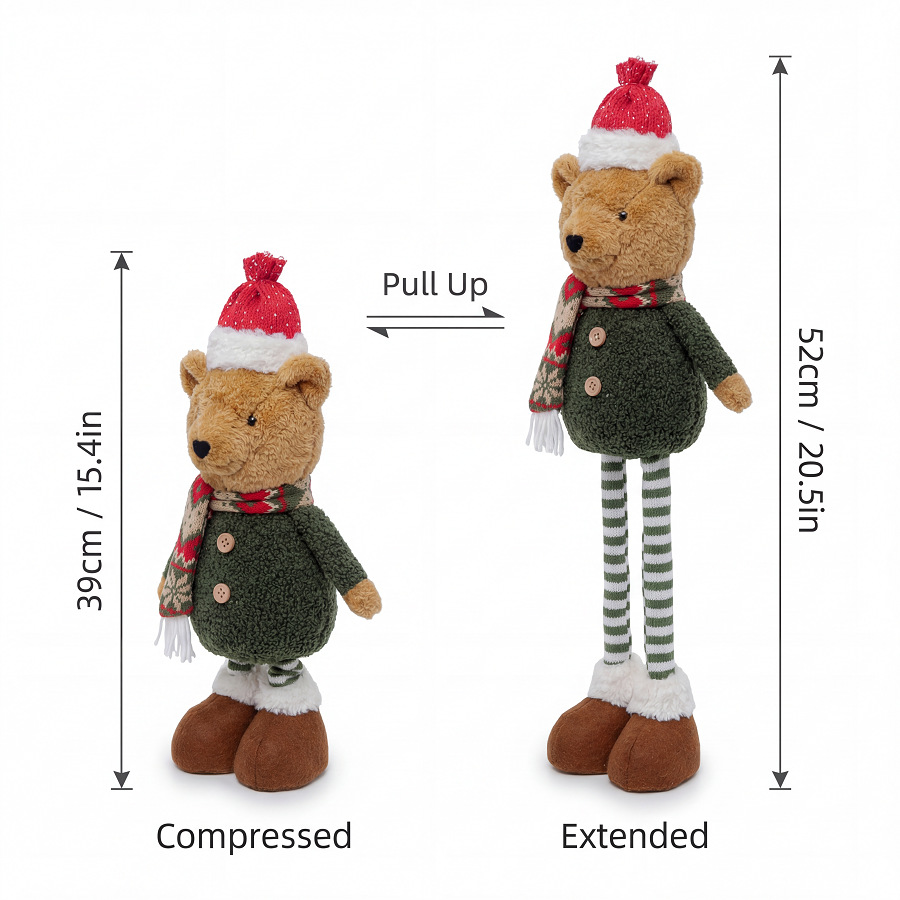 Muñeco Telescópico Navideño de Tela Decorativo para Navidad