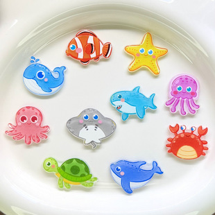 Cartoon Sea Animals DIY Hairpin Handmade Refrigerator Magnet Jewelry Accessories Cute Marine Life Acrylic Sheet