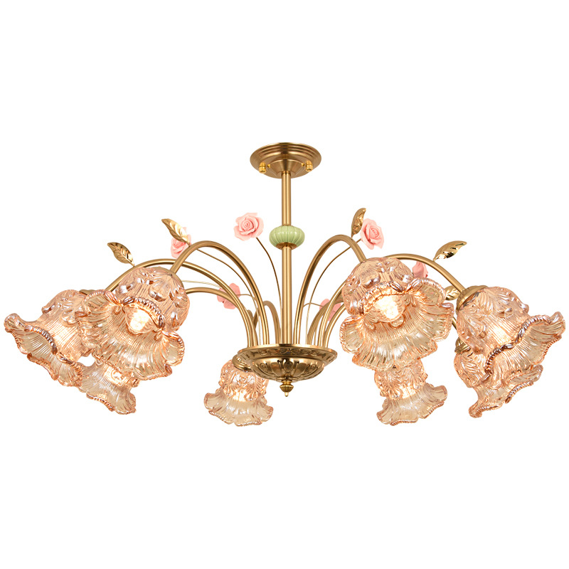 Lámpara de la sala de estar francesa estilo pastoral iluminación residencial estilo americano lujoso sensación de atmósfera lámpara de comedor lámpara de montaña L271
