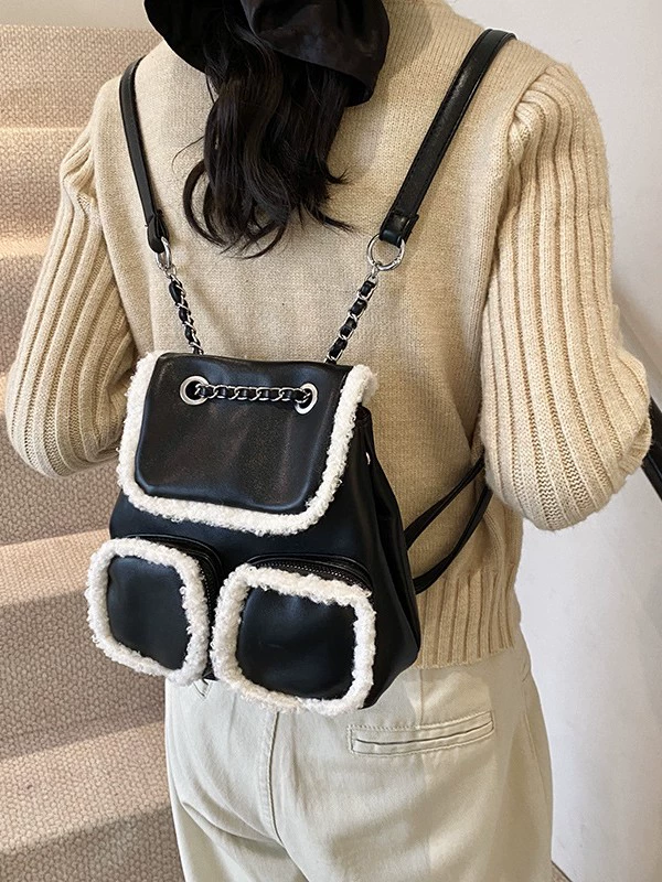 Demi-season retro backpack, universal small school bag
