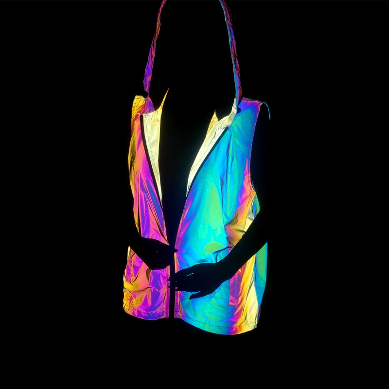 Yellow Reflective Jacket Night Vision Traffic Safety Vest Hooded Vest for Driving, Night Running, Cycling Sleeveless Jacket