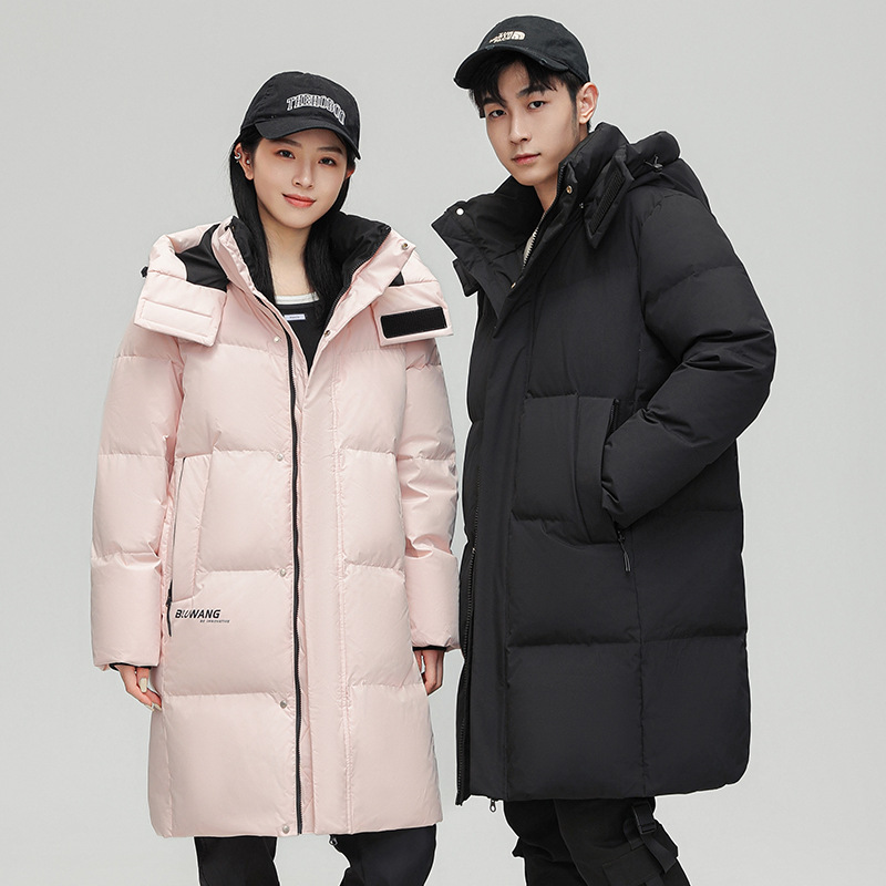 Ye Qi [Cui Wanzhi recomienda-Nuevo estándar nacional] chaqueta de abajo para hombres y mujeres chaqueta con capucha de longitud media a prueba de tres