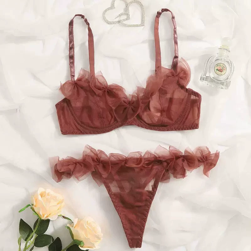 Thin summer sexy bra, supporting set, belt, underwear