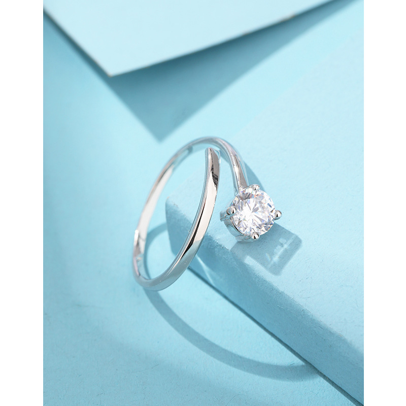 925 anillo de diamante de plata esterlina para mujeres japonesas estilo coreano simple nicho de diseño de alto nivel sensación de anillo de zircon apertura ajustable