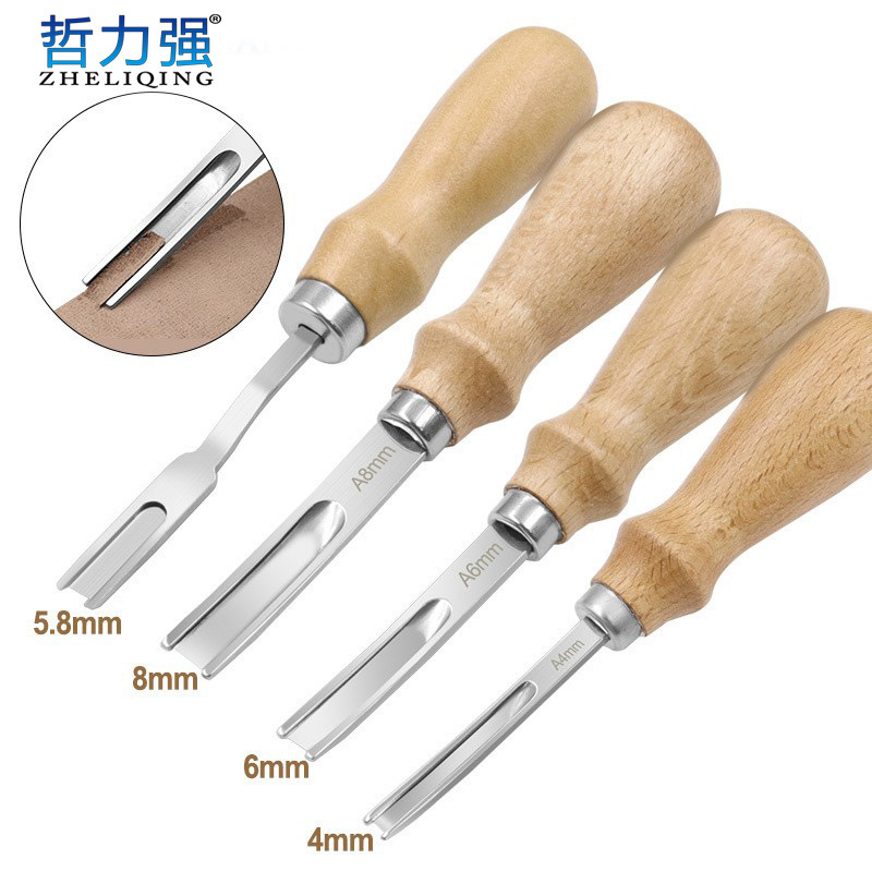 DIY皮具手动修边器削薄铲 皮雕皮艺牛皮削边器 法式宽口皮革工具