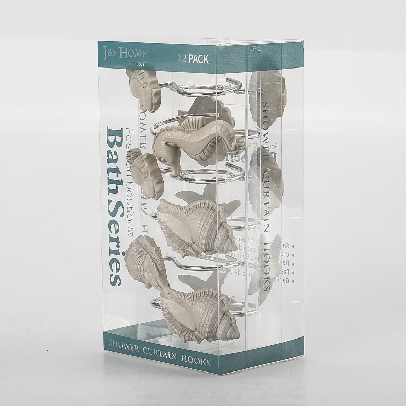 Cortina de ducha de resina hebilla de baño 12 piezas C-tipo gancho abierto cortina hebilla colgante anillo cortina partición puerta cortina Accesorios