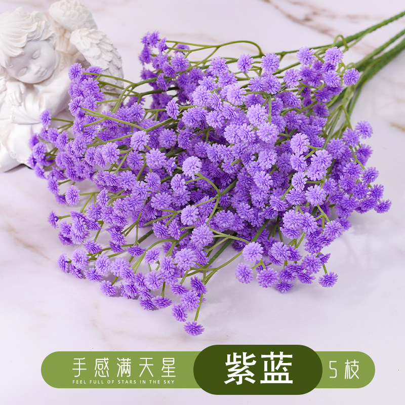 손 느낌 큰 머리 Gypsophila [보라색 파란색 5]]