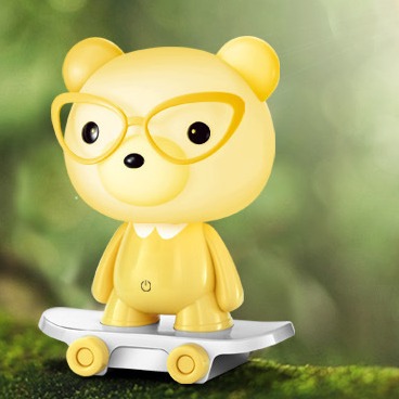 Lámpara de escritorio de oso deslizante de aluminio de aluminio dormitorio luz de noche cabecera mini bebé LED luz de noche táctil lámpara de escritorio enchufable tres velocidades