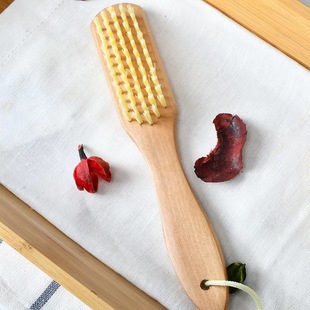 Shoe brush shoe brush bristle household thickened long handle wooden solid wood floor brush laundry brush cleaning does not hurt shoe brush