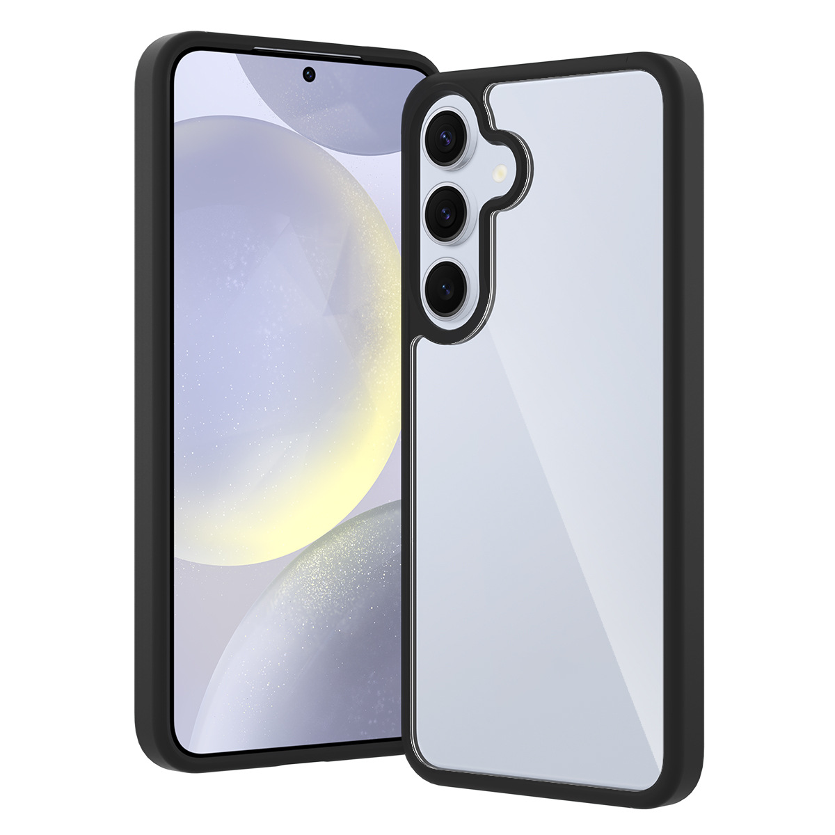 Cross-border S25 Plus Silver Shield Transparent Frosted Side with Hanging Skin S25 Edge Cover for Mobile Phone