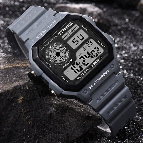 Electronic watch retro classic square luminous waterproof sports thin square classic student watch Southeast Asia market