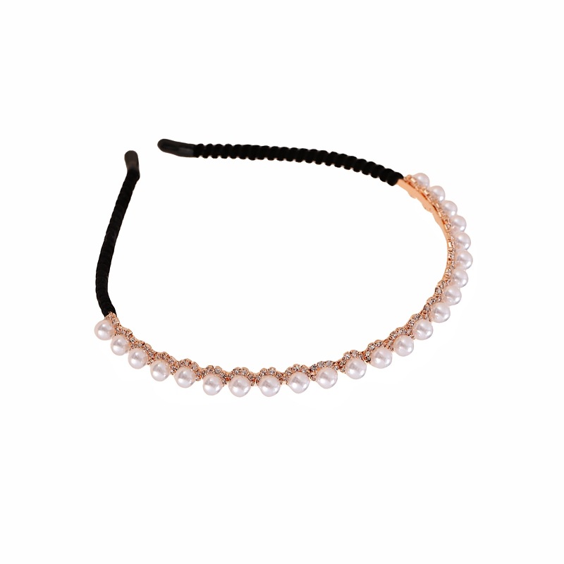 Amazon Venta caliente diadema europeo y americano rhinestone perla diadema simple sol flor diadema accesorios para el cabello flebangs clip al por mayor