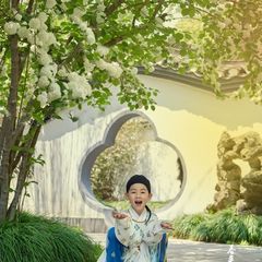 2025新款儿童汉服夏季圆领男童唐制圆领袍男女童唐装中国风薄款