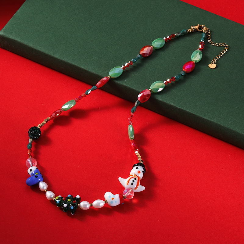 Fashion Geometric Artificial Crystal glass Beaded Unisex Necklace 1 Piece