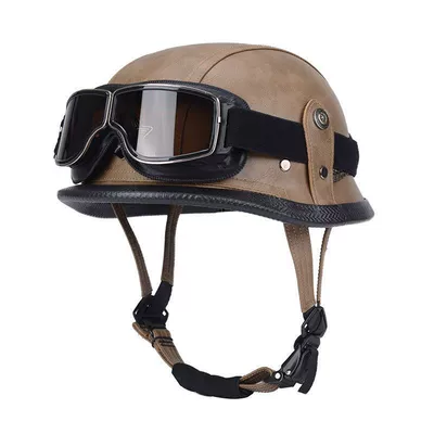 Motosiklet dəbilqələri — Men's Motorcycle Helmet, Motorcycle Helmet - m55-56-brown-retro-mirror-limited-time-carnival