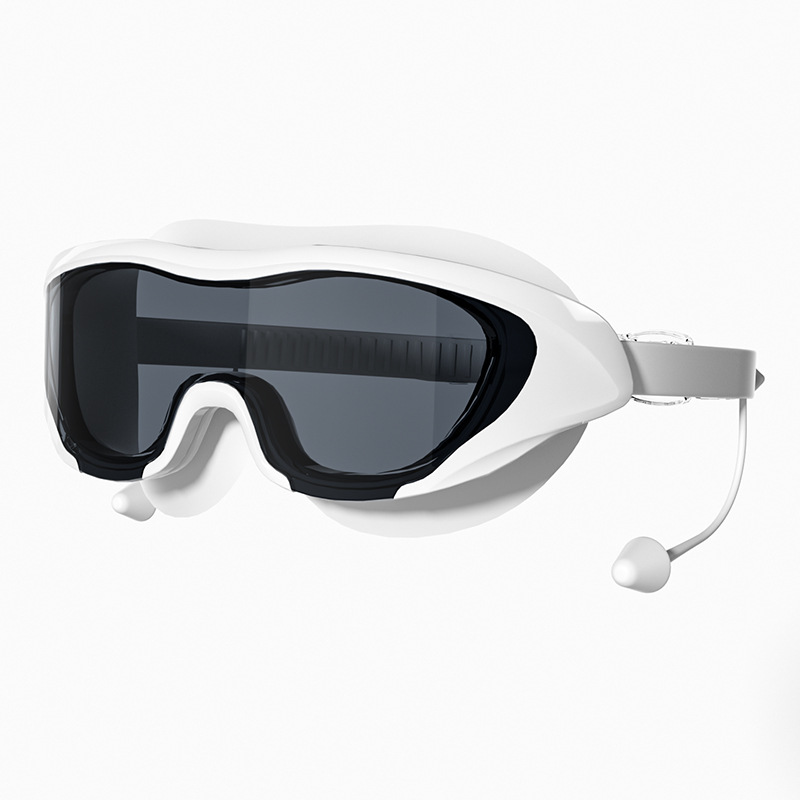 Set de Gafas y Gorro de Natación de Marco Grande PC y Silicona Antivaho e Impermeable para Adultos