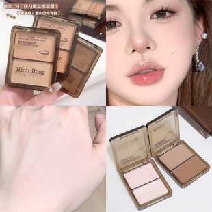 RichBear gold-plated color two-color high-gloss powder concealer brightening shadow nose shadow female pearl glitter wholesale