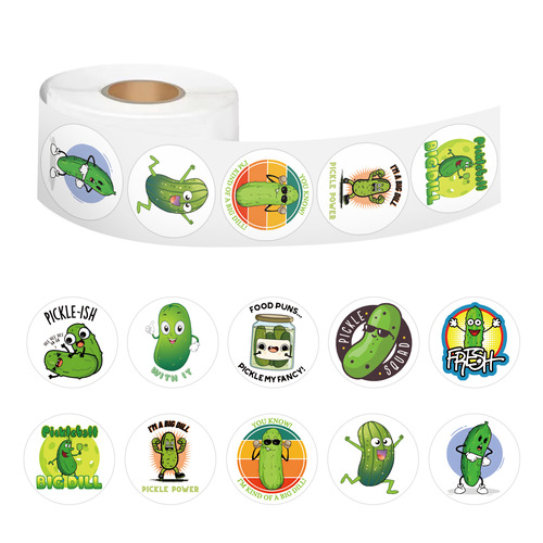 500 Carton Pickled Cucumber Roll Roll Sticker Tape Journal Decor Computer Phone Stationery Computer Sticker