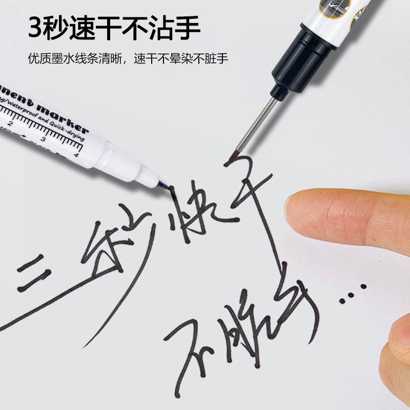 Doble cabeza de marcador de cabeza larga lápiz de marca impermeable de secado rápido lápiz de marca especial de carpintería 20mm lápiz de marca de cabeza larga en stock