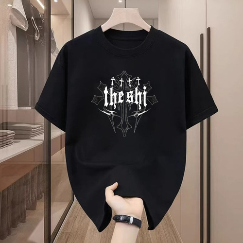 Short-sleeved t-shirt men's printed short-sleeved high-quality American fashion brand loose short-sleeved men's cross-border foreign trade t-shirt