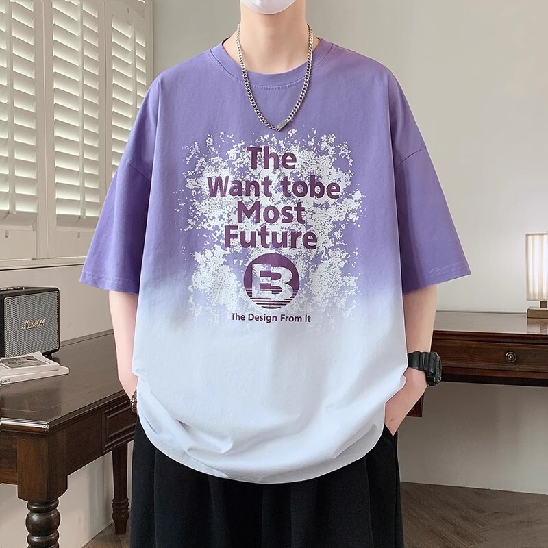 2025 New Summer Short-Sleeved T-Shirt Men's Ice Silk Half-Sleeved Men's Tops Loose and High-End Handsome Youth T-Shirt t 2025 New Summer Short-Sleeved T-Shirt Men's Ice Silk Half-Sleeved Men's Tops Loose and High-End Handsome Youth T-Shirt t