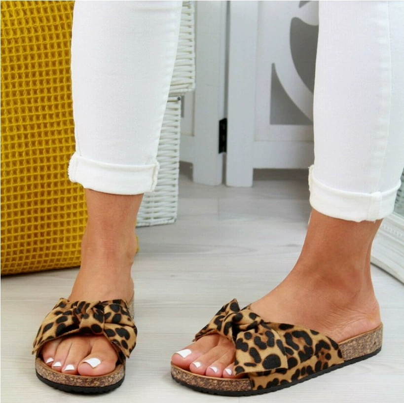 Summer sandals with bow, slippers platform, beach footwear, plus size, European style