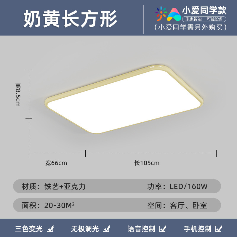 Luz de techo de sala de estar simple y moderna protección de ojos de espectro completo paquete rectangular ultra delgado Guangdong Zhongshan Hall lámparas