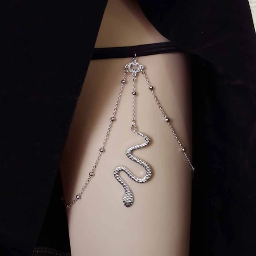 韩版时尚新款腿链合金小蛇吊坠装饰显瘦饰品简约性感链条双色可选