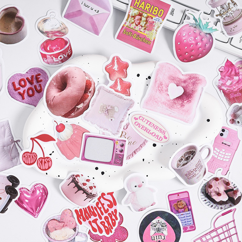 Moda tienda de comestibles pegatinas adhesivas bolsas ins ventilador material pegatinas DIY diario decoración pegatinas papelería