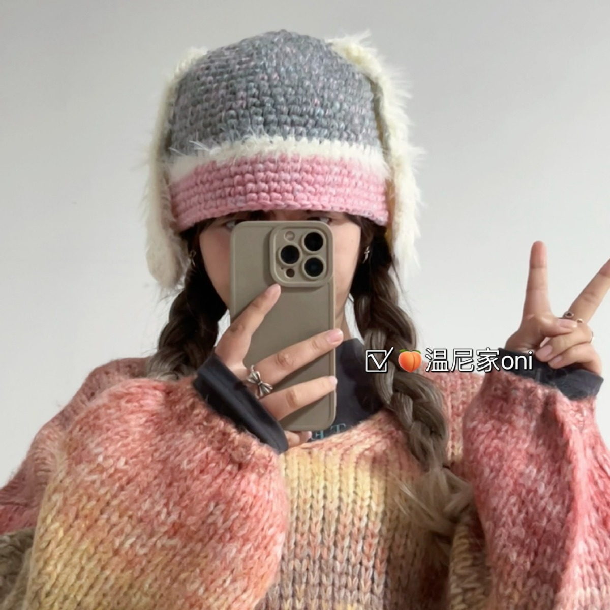 Genuine woven woolen demi-season rabbit