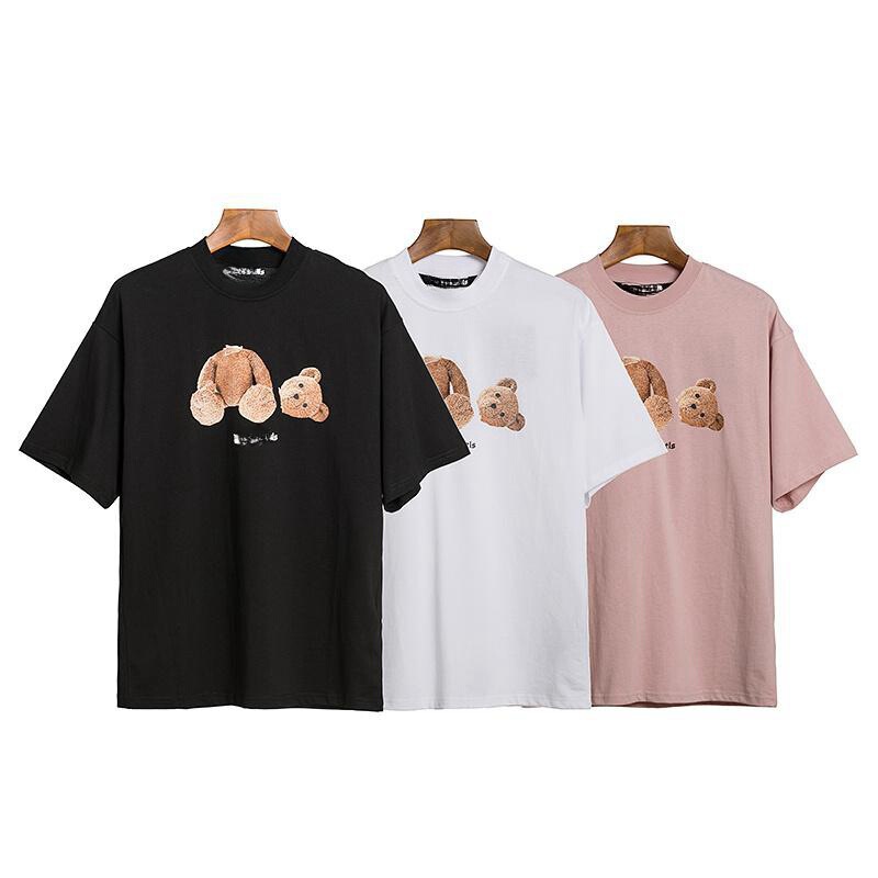 Cross-border tide brand correct version pa high quality palm angel decapitated bear casual print round neck men's and women's short sleeve T-shirt