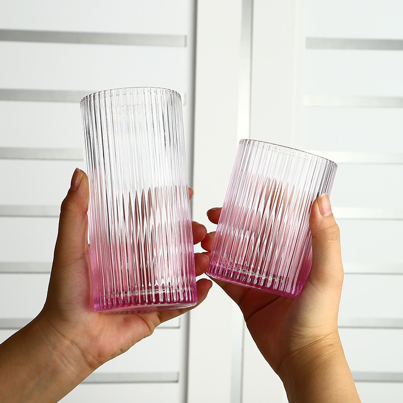 ストライプグラスネットレッドins風コーヒーカップ小衆シンプル女子家庭用コップジュースカップ牛乳カップ|undefined