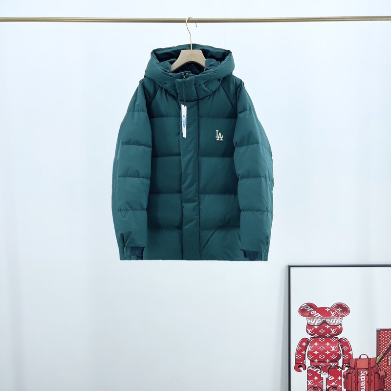 MLB羽绒服立体印花logo休闲时尚宽松加厚连帽男女情侣同款羽绒服|undefined