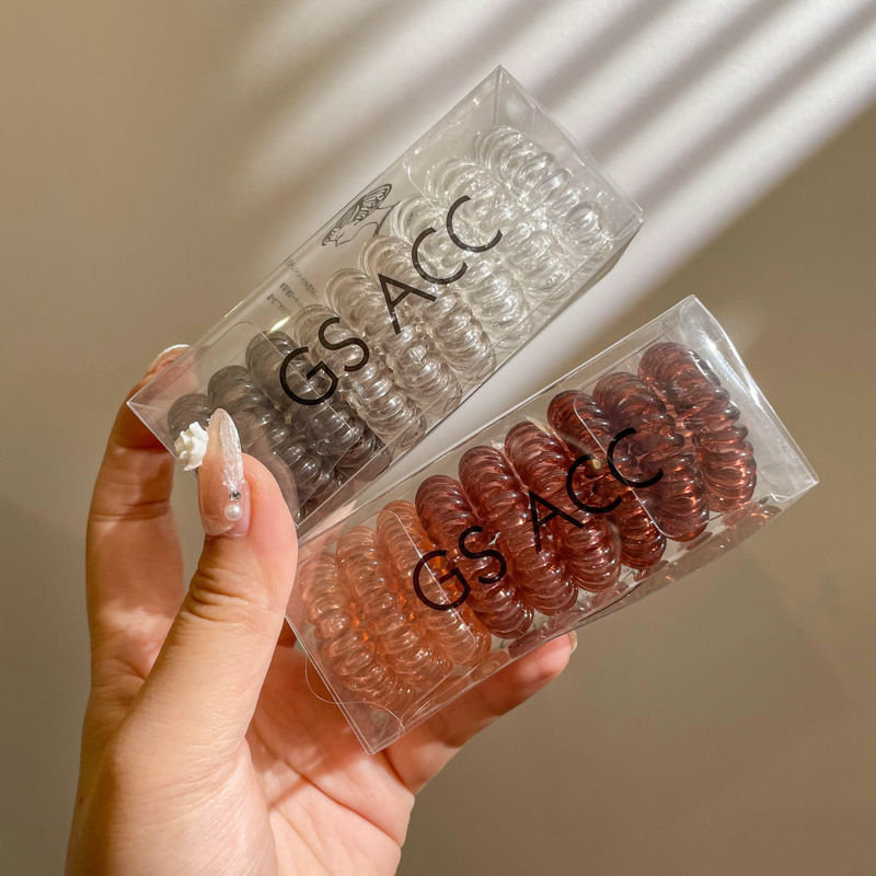 Línea telefónica transparente banda de pelo sin costuras cuerda de pelo de verano femenino banda de goma de verano corbata femenina cabeza 2022 nuevo tocado cuerda de pelo