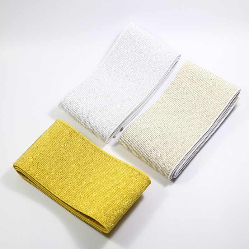 宽7.5厘米金银丝松紧带宽弹力裤子封腰带宽橡皮筋扁橡筋裤腰带