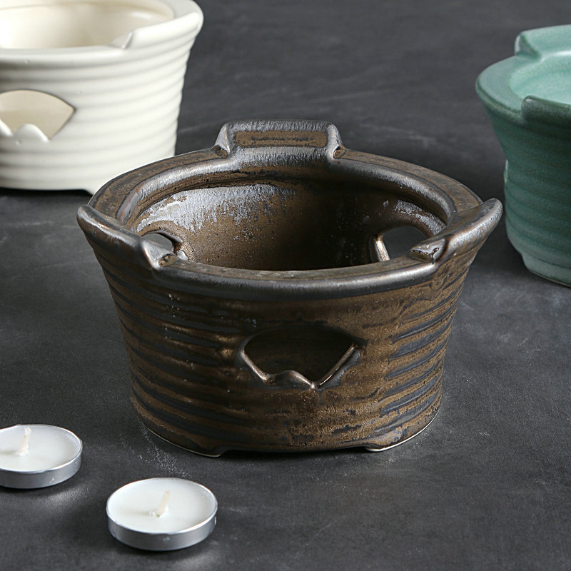 Jiutian Ceramic Constant Temperature Base, High Aesthetic Value Tea Warmer, Rust Glaze Wine Warmer, Candle Holder, Heat Preservation Heater