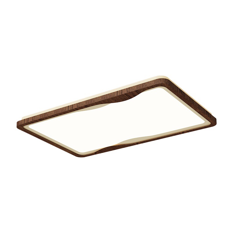 Lámpara de techo de sala de estar, estilo antiguo, color de nogal, personalidad creativa, lámpara de protección ocular de viento silencioso, lámpara de estudio de dormitorio de viento crema